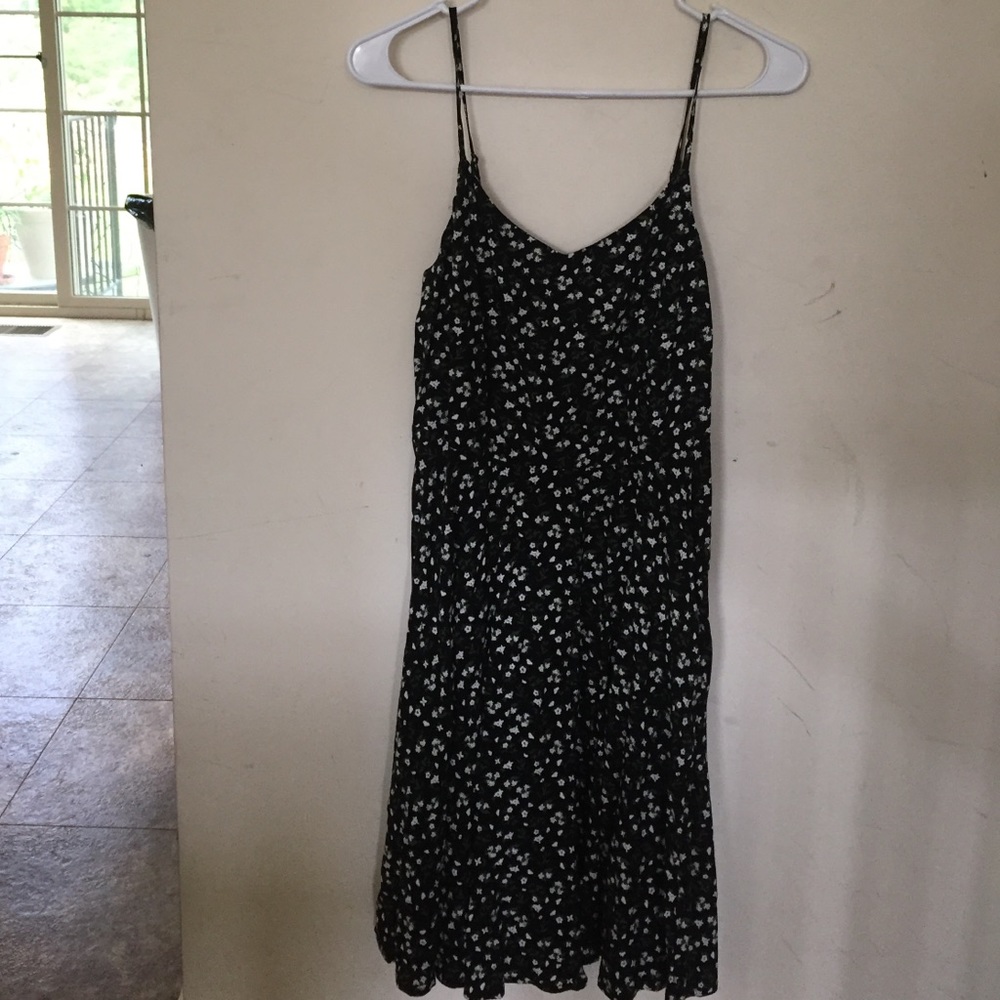 Black Strapy Floral Summer Dress
